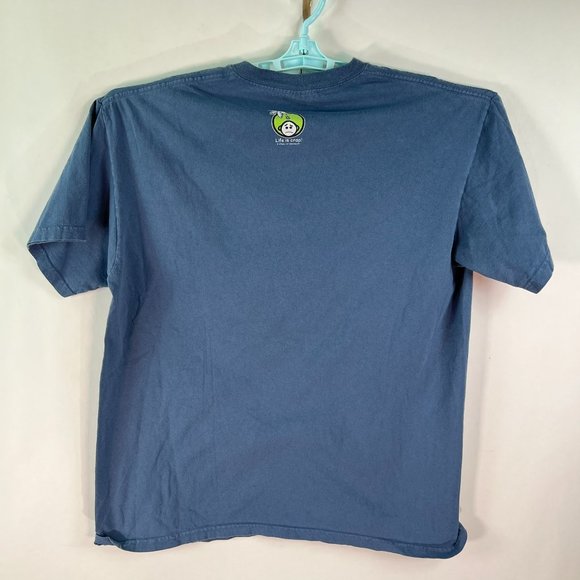 Life Is Crap Shirt Adult Size Large Blue Nautical Graphic Tee - Picture 3 of 7